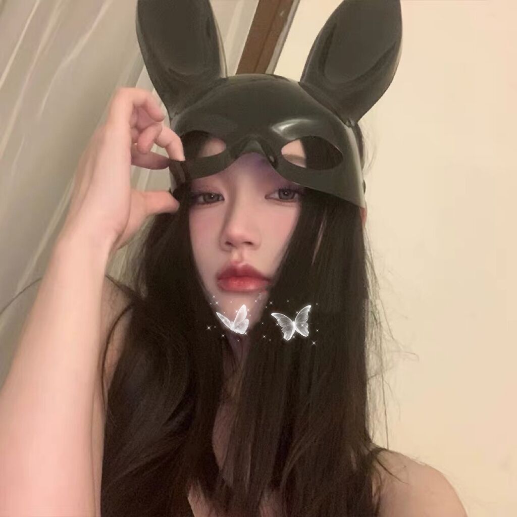 cosplay半臉兔耳朵面罩